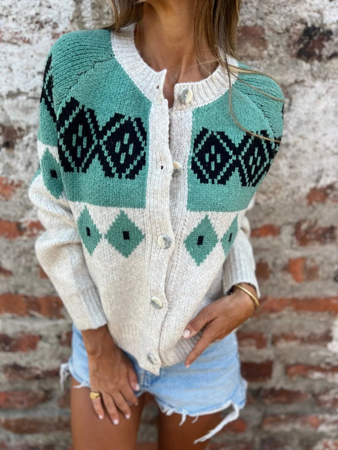 Helen | Handmade Pattern Knit Cardigan