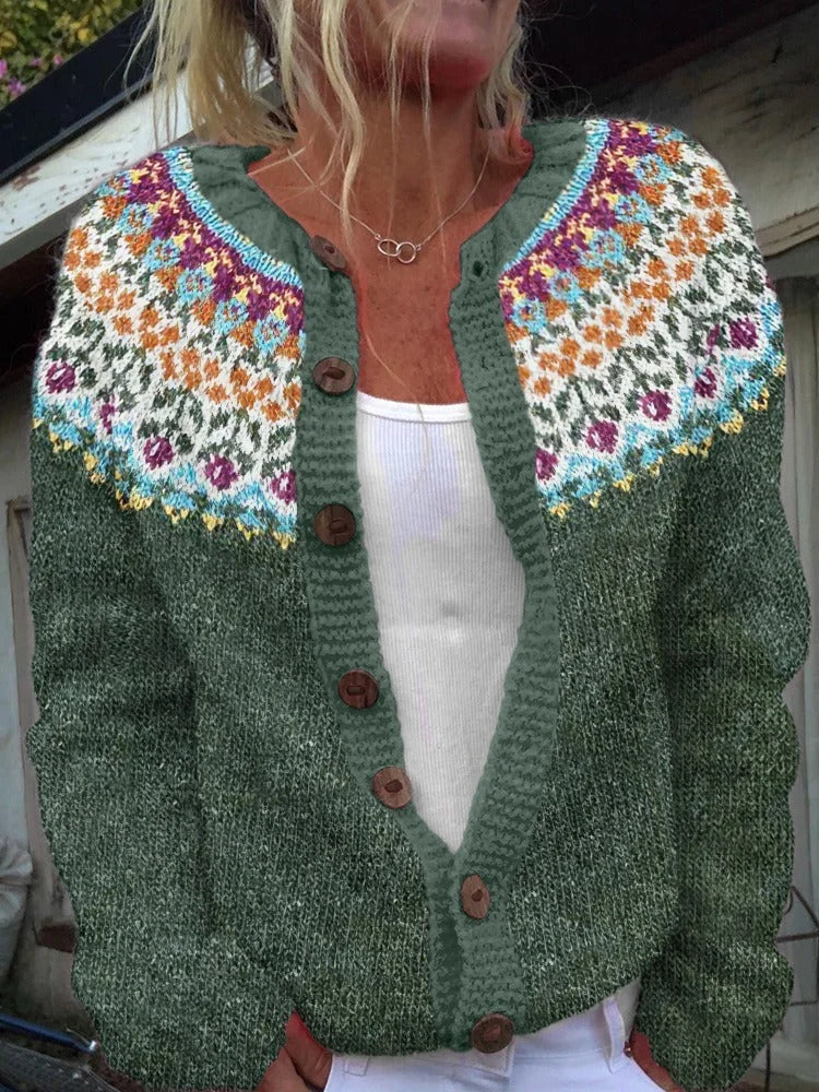 Frances | Handmade Pattern Knit Cardigan