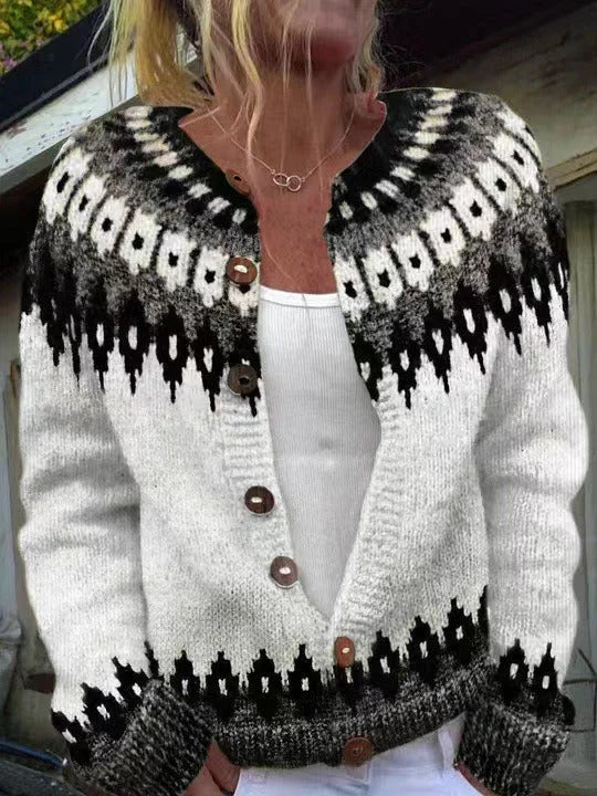 Geraldine | Handmade Pattern Knit Cardigan